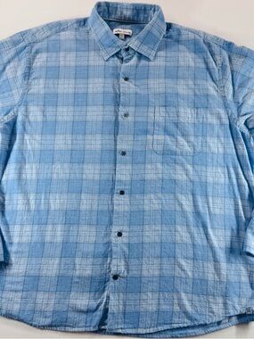 PETER MILLAR LS Crown Elkhorn Woven Cotton Button Shirt, Blue Surf, Size XL, EUC